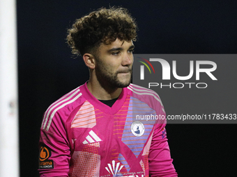 True Grant of Buxton participates in the Isuzu FA Trophy Second round match between Darlington and Buxton at Blackwell Meadows in Darlington...