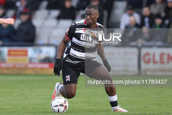 Cedric Main of Darlington participates in the Isuzu FA Trophy Second round match between Darlington and Buxton at Blackwell Meadows in Darli...