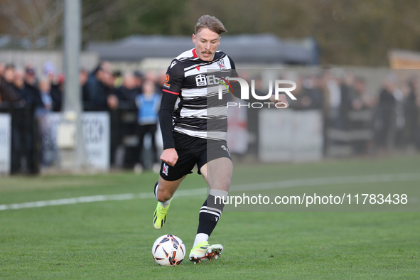 Cameron Salkeld of Darlington participates in the Isuzu FA Trophy Second round match between Darlington and Buxton at Blackwell Meadows in D...