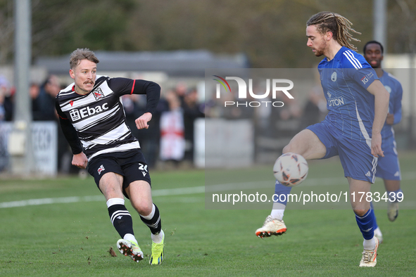 Cameron Salkeld of Darlington participates in the Isuzu FA Trophy Second round match between Darlington and Buxton at Blackwell Meadows in D...