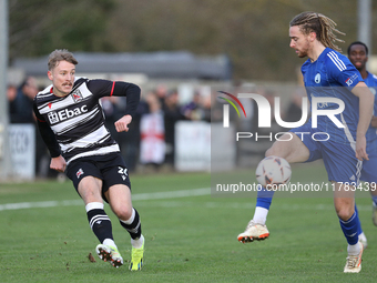 Cameron Salkeld of Darlington participates in the Isuzu FA Trophy Second round match between Darlington and Buxton at Blackwell Meadows in D...