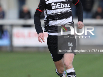 Will Flint of Darlington participates in the Isuzu FA Trophy Second round match between Darlington and Buxton at Blackwell Meadows in Darlin...