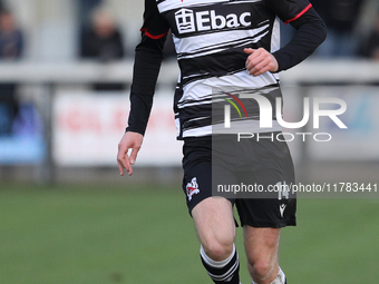 Will Flint of Darlington participates in the Isuzu FA Trophy Second round match between Darlington and Buxton at Blackwell Meadows in Darlin...