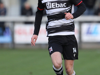 Will Flint of Darlington participates in the Isuzu FA Trophy Second round match between Darlington and Buxton at Blackwell Meadows in Darlin...