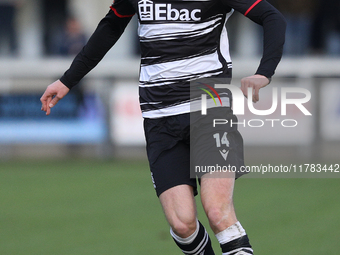 Will Flint of Darlington participates in the Isuzu FA Trophy Second round match between Darlington and Buxton at Blackwell Meadows in Darlin...