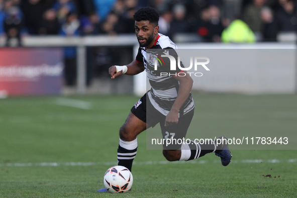 Ali Al-Shabeeb of Darlington participates in the Isuzu FA Trophy Second round match between Darlington and Buxton at Blackwell Meadows in Da...