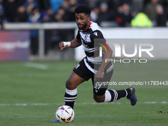 Ali Al-Shabeeb of Darlington participates in the Isuzu FA Trophy Second round match between Darlington and Buxton at Blackwell Meadows in Da...