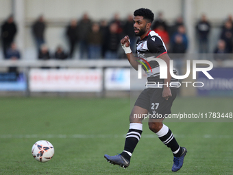 Ali Al-Shabeeb of Darlington participates in the Isuzu FA Trophy Second round match between Darlington and Buxton at Blackwell Meadows in Da...