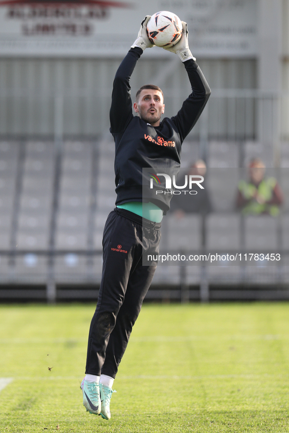 Pete Jameson of Darlington participates in the Isuzu FA Trophy Second round match between Darlington and Buxton at Blackwell Meadows in Darl...