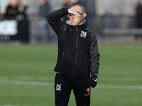 Darlington Assistant Manager Terry Mitchell is present during the Isuzu FA Trophy Second round match between Darlington and Buxton at Blackw...