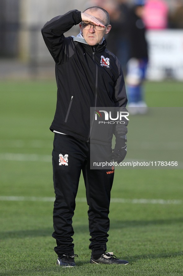 Darlington Assistant Manager Terry Mitchell is present during the Isuzu FA Trophy Second round match between Darlington and Buxton at Blackw...