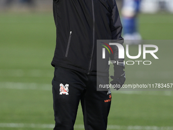 Darlington Assistant Manager Terry Mitchell is present during the Isuzu FA Trophy Second round match between Darlington and Buxton at Blackw...