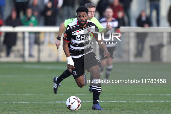 Ali Al-Shabeeb of Darlington participates in the Isuzu FA Trophy Second round match between Darlington and Buxton at Blackwell Meadows in Da...