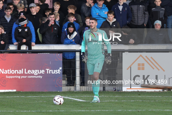 Pete Jameson of Darlington participates in the Isuzu FA Trophy Second round match between Darlington and Buxton at Blackwell Meadows in Darl...