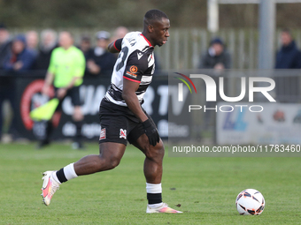 Cedric Main of Darlington participates in the Isuzu FA Trophy Second round match between Darlington and Buxton at Blackwell Meadows in Darli...