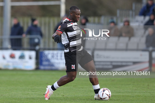 Cedric Main of Darlington participates in the Isuzu FA Trophy Second round match between Darlington and Buxton at Blackwell Meadows in Darli...