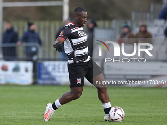 Cedric Main of Darlington participates in the Isuzu FA Trophy Second round match between Darlington and Buxton at Blackwell Meadows in Darli...