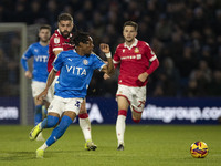 Tayo Adaramola #33 of Stockport County F.C. is in action during the Sky Bet League 1 match between Stockport County and Wrexham at the Edgel...