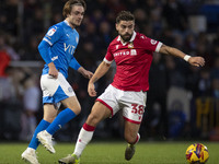 Elliot Lee #38 of Wrexham A.F.C. is in action during the Sky Bet League 1 match between Stockport County and Wrexham at the Edgeley Park Sta...