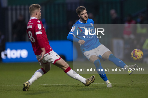 During the Sky Bet League 1 match between Stockport County and Wrexham at the Edgeley Park Stadium in Stockport, England, on November 16, 20...