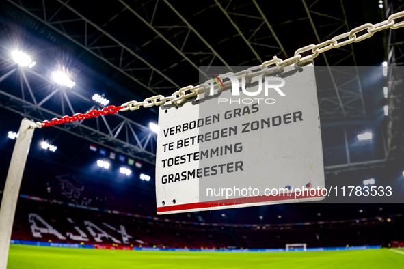 The stadium overview during the match between the Netherlands and Hungary at the Johan Cruijff ArenA for the UEFA Nations League - League A...