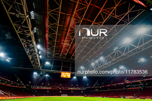 The stadium overview during the match between the Netherlands and Hungary at the Johan Cruijff ArenA for the UEFA Nations League - League A...