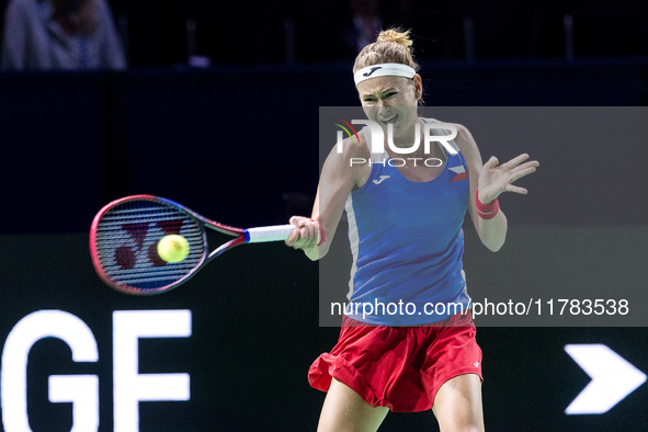 Marie Bouzkova  during Billie Jean King Cup Finals match Poland vs Czechia in Malaga Spain on 16 November 2024. 