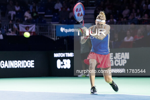 Marie Bouzkova  during Billie Jean King Cup Finals match Poland vs Czechia in Malaga Spain on 16 November 2024. 