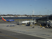 Southwest Airlines Boeing 737 MAX 8 airplane with registration tail number N8838Q spotted taxiing in LaGuardia Airport. Southwest Airlines C...