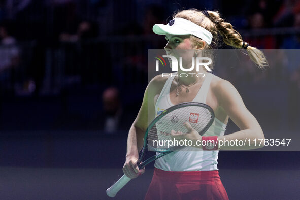 Magdalena Frech  during Billie Jean King Cup Finals match Poland vs Czechia in Malaga Spain on 16 November 2024. 