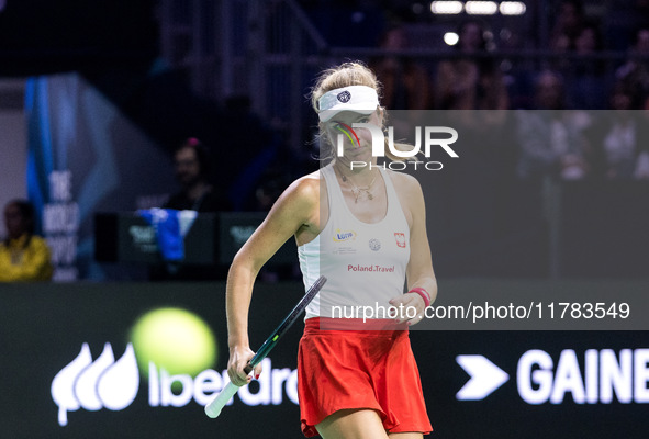 Magdalena Frech  during Billie Jean King Cup Finals match Poland vs Czechia in Malaga Spain on 16 November 2024. 