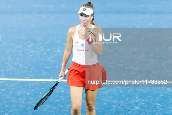 Magdalena Frech  during Billie Jean King Cup Finals match Poland vs Czechia in Malaga Spain on 16 November 2024. 