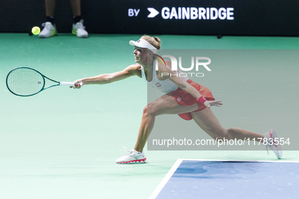 Magdalena Frech  during Billie Jean King Cup Finals match Poland vs Czechia in Malaga Spain on 16 November 2024. 