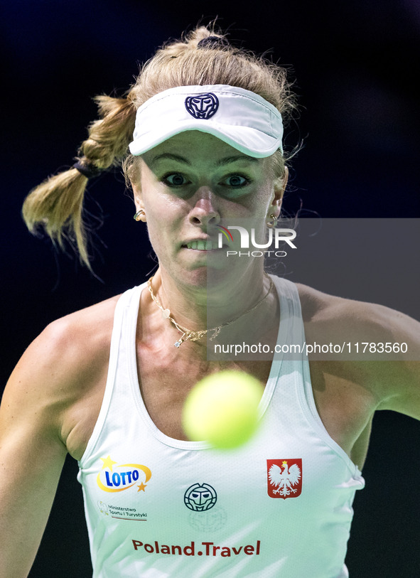 Magdalena Frech  during Billie Jean King Cup Finals match Poland vs Czechia in Malaga Spain on 16 November 2024. 