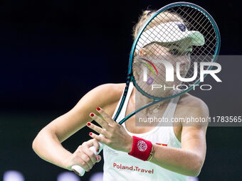 Magdalena Frech  during Billie Jean King Cup Finals match Poland vs Czechia in Malaga Spain on 16 November 2024. (