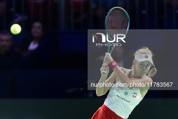 Magdalena Frech  during Billie Jean King Cup Finals match Poland vs Czechia in Malaga Spain on 16 November 2024. 