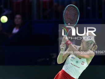 Magdalena Frech  during Billie Jean King Cup Finals match Poland vs Czechia in Malaga Spain on 16 November 2024. (