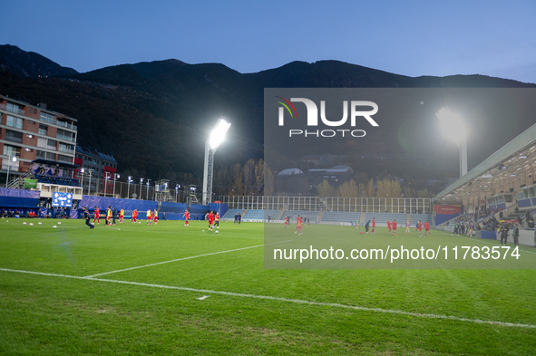 A general view inside the Estadio Nacional de Andorra La Vella is seen before the UEFA Nations League 2024 - League phase - Matchday 4 match...