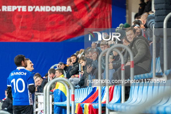 Moldova fans attend the UEFA Nations League 2024 - League phase - Matchday 4 match between Andorra and Moldova at Estadi Nacional d'Andorra...