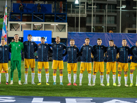 Moldova players form a formation during the UEFA Nations League 2024 - League phase - Matchday 4 match between Andorra and Moldova at Estadi...