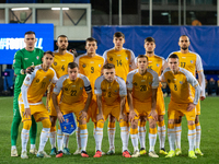 Moldova players form a formation during the UEFA Nations League 2024 - League phase - Matchday 4 match between Andorra and Moldova at Estadi...