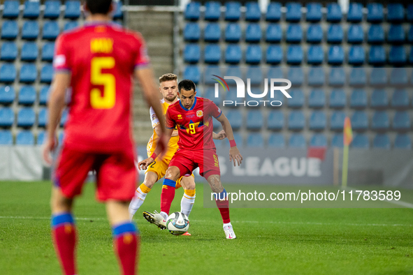 Aaron of Andorra is in action during the UEFA Nations League 2024 - League phase - Matchday 4 match between Andorra and Moldova at Estadi Na...