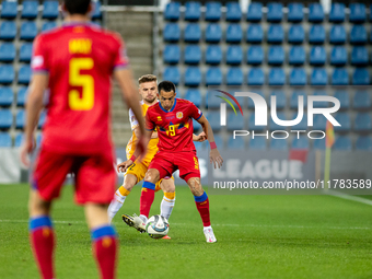 Aaron of Andorra is in action during the UEFA Nations League 2024 - League phase - Matchday 4 match between Andorra and Moldova at Estadi Na...