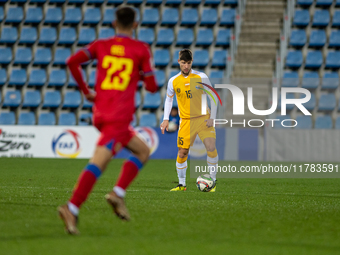 Victor Mudrac of Moldova is in action during the UEFA Nations League 2024 - League phase - Matchday 4 match between Andorra and Moldova at E...