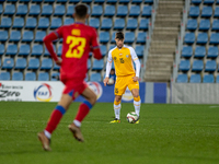 Victor Mudrac of Moldova is in action during the UEFA Nations League 2024 - League phase - Matchday 4 match between Andorra and Moldova at E...