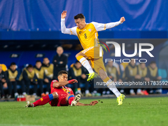 Nikita Motpan of Moldova is in action during the UEFA Nations League 2024 - League phase - Matchday 4 match between Andorra and Moldova at E...