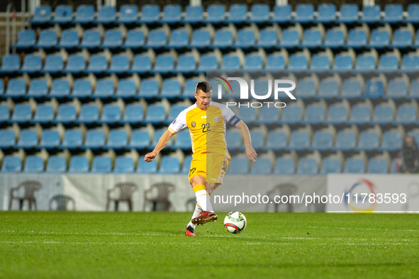 Vadim Rata of Moldova is in action during the UEFA Nations League 2024 - League phase - Matchday 4 match between Andorra and Moldova at Esta...