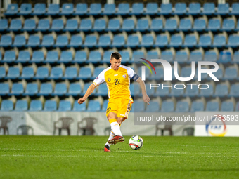 Vadim Rata of Moldova is in action during the UEFA Nations League 2024 - League phase - Matchday 4 match between Andorra and Moldova at Esta...