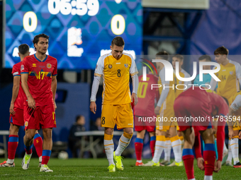 Players are in action during the UEFA Nations League 2024 - League phase - Matchday 4 match between Andorra and Moldova at Estadi Nacional d...