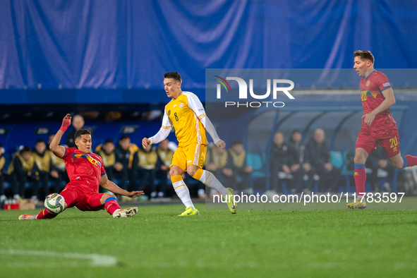 Nikita Motpan of Moldova is in action during the UEFA Nations League 2024 - League phase - Matchday 4 match between Andorra and Moldova at E...